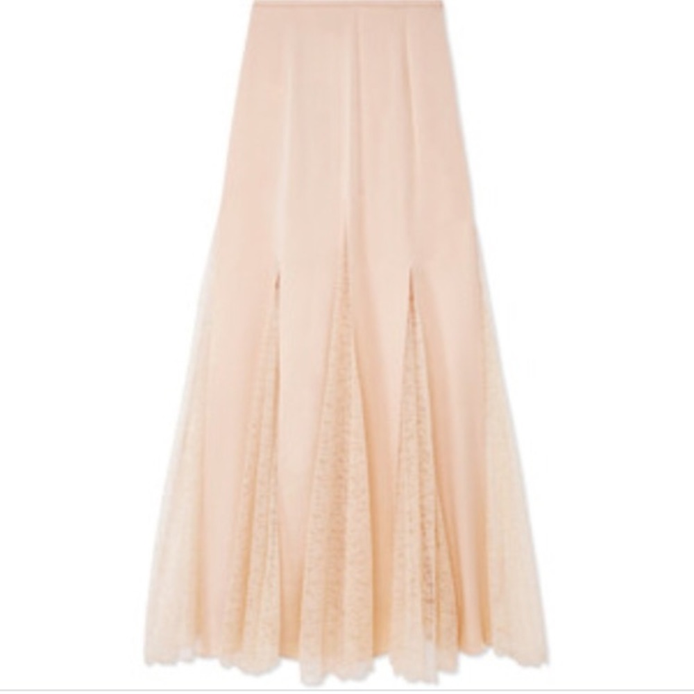 Luxury designer silk lace skirt